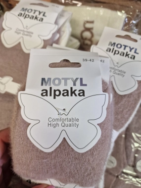 39-42 Dámské hřejivé ponožky MOTYL 100% alpaka 4 páry