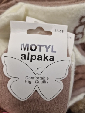 35-38 Dámské hřejivé ponožky MOTYL 100% alpaka 4 páry
