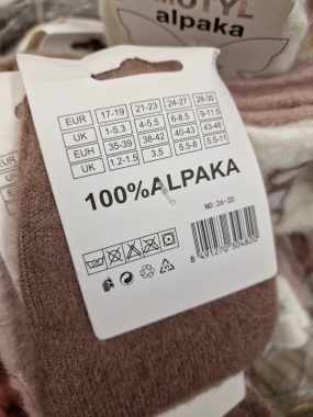 35-38 Dámské hřejivé ponožky MOTYL 100% alpaka 4 páry