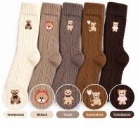 35-38 Dámské hřejivé ponožky Teddy Bear karamelová