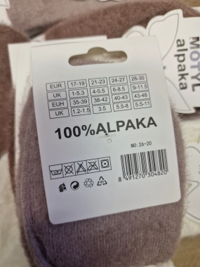 39-42 Dámské hřejivé ponožky MOTYL 100 % alpaka 4 páry