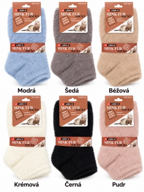 39-42 Heboučké norkové ponožky  35 % norková srst | 3 páry v balení (MIX barev)