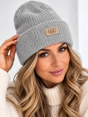 Zimní čepice 30% vlna oversize Vogue šedá