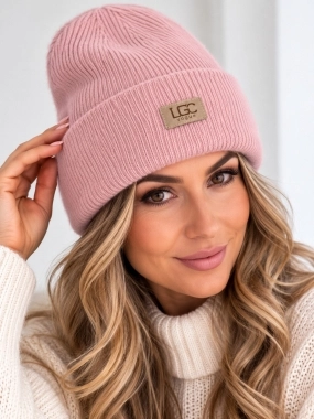 Zimní čepice 30% vlna oversize Vogue růžová