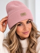 Zimní čepice 30% vlna oversize Vogue růžová