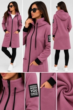 S-M Bavlněná mikina YOU mikino kabátek zateplený lila